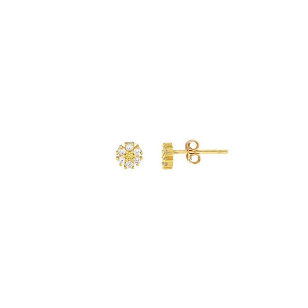 NEW KRIS NATIONS wome's daisy crystal stud earrings in gold